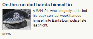 Oops, the journos at dailytelegraph.com.au forgot to mention that he also allegedly abducted a woman.